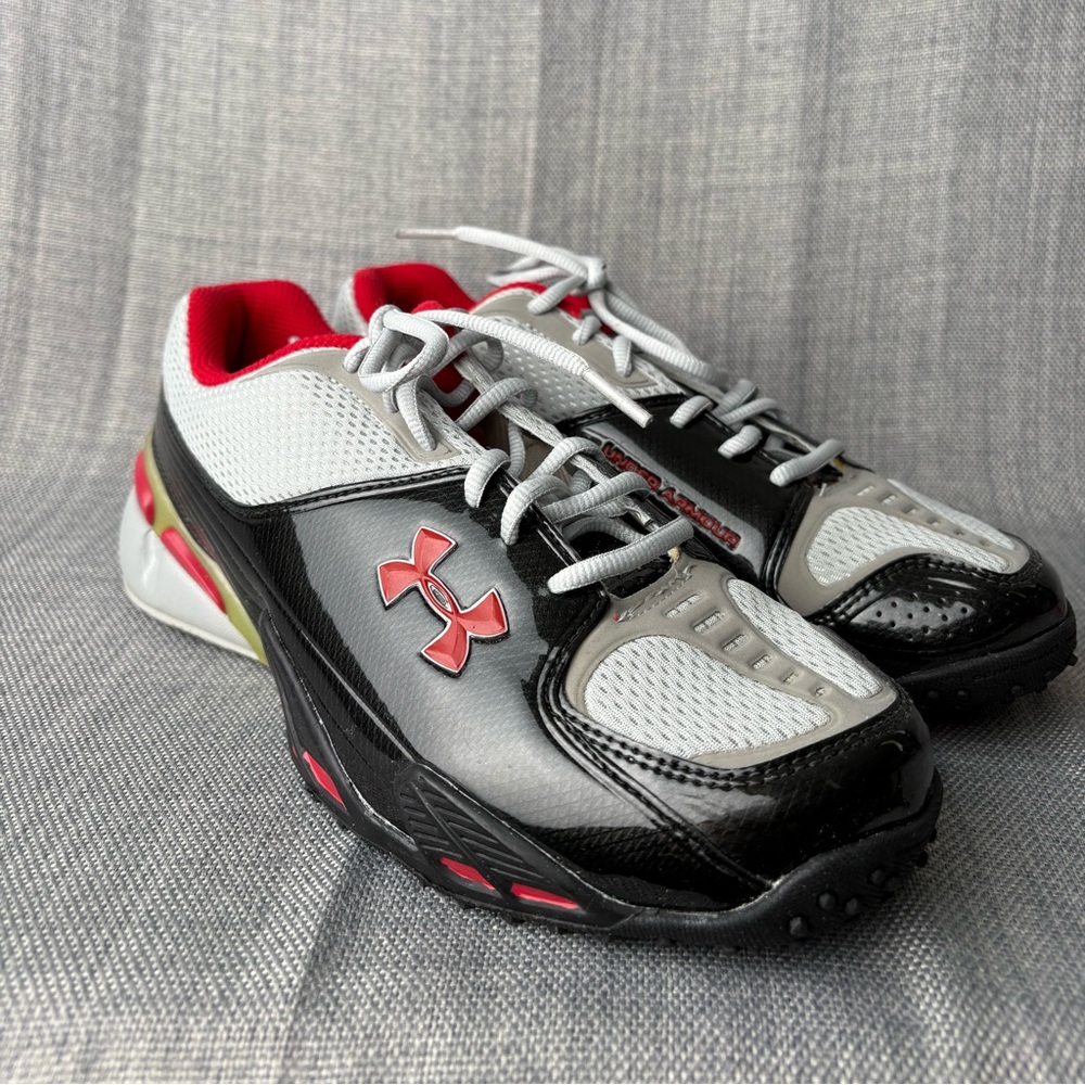 Under Armour Sneakers Womens 5.5 BGS Propulsion Trainers Black/Red Running Shoes